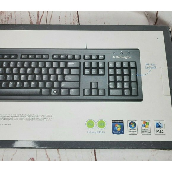 Kensington Black Spill Proof Built To Last Standard Keyboard For Life USB/PS2 - Picture 6 of 12